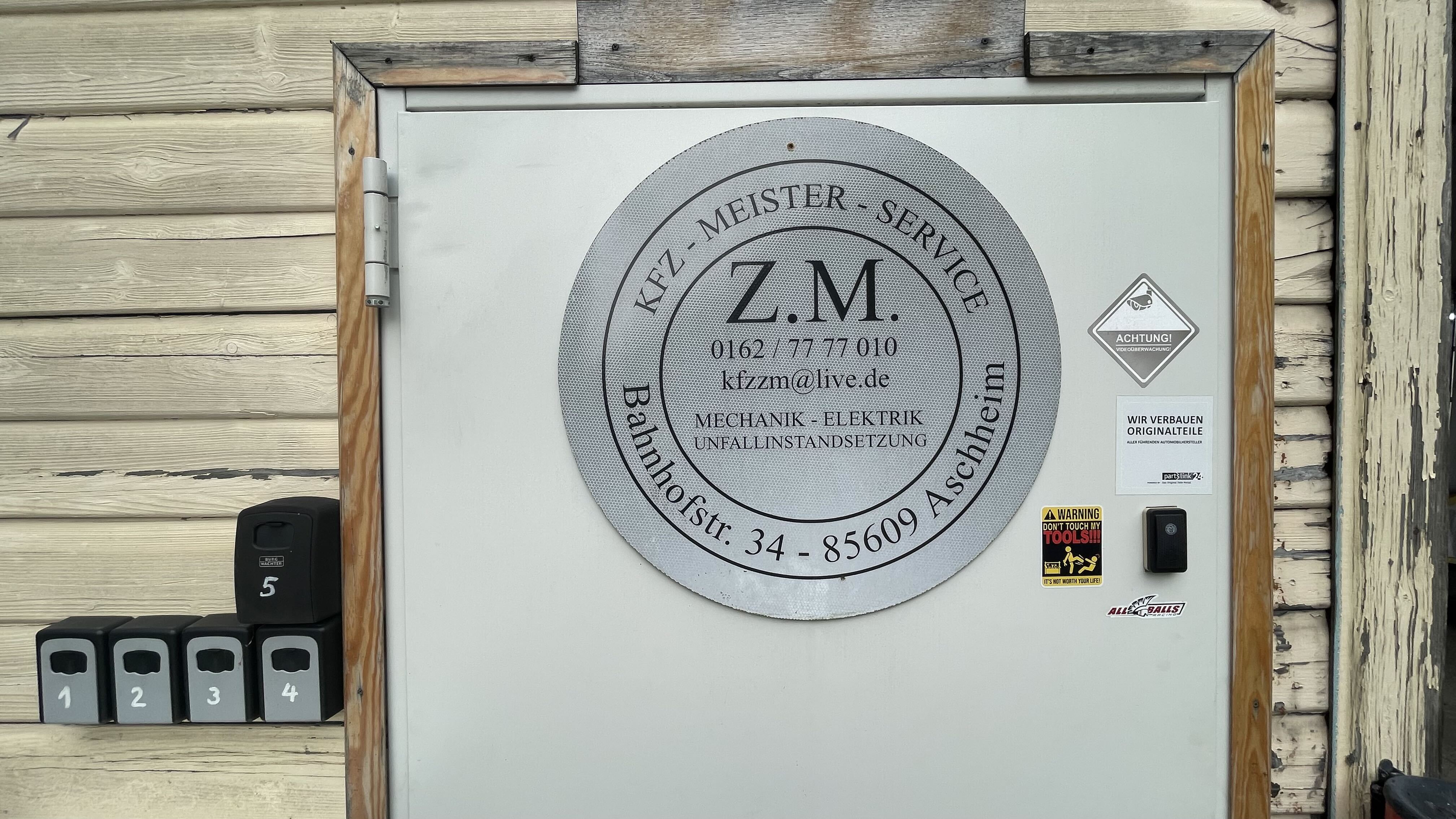 Z.M. workshop sign